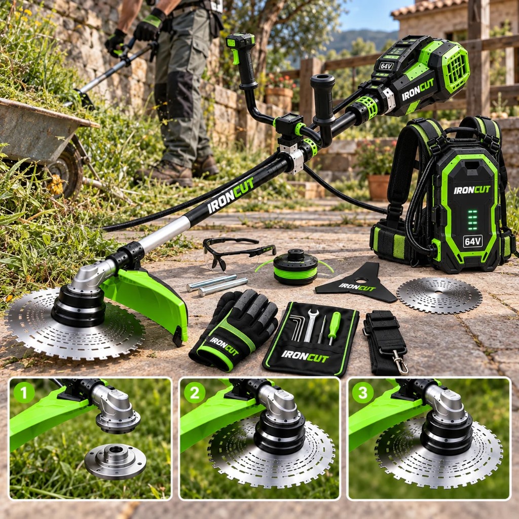 Batteria incorporata IRON max per finire il giardino in una sessione